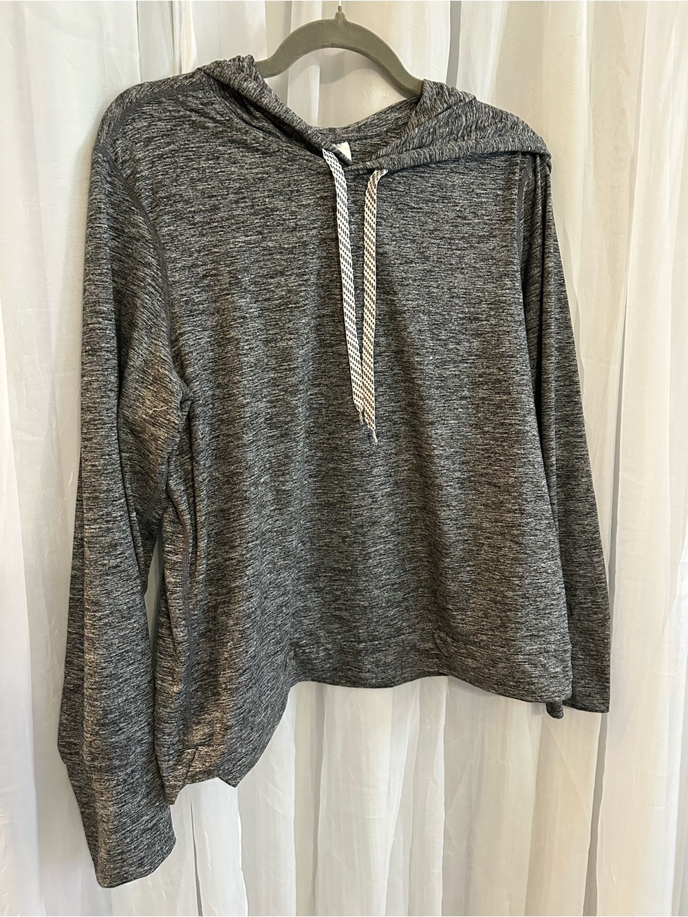 Members Mark Women's Gray Hooded Lightweight Athletic Top